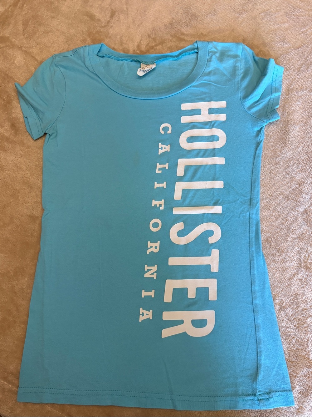 Hollister Women's Turquoise Short-Sleeve Graphic Tee